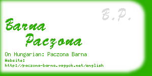 barna paczona business card